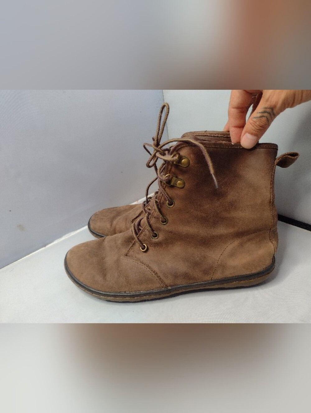 Vivo Barefoot Gobi Women's Boots Brown Leather 39 Lace Up Minimalist A14